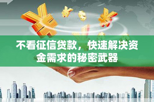 尚义不看征信贷款，快速解决资金需求的秘密武器