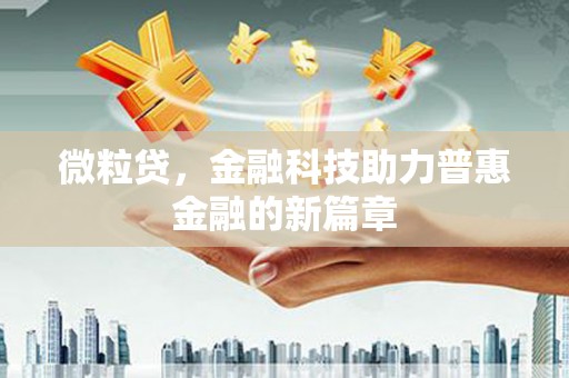 樊城微粒贷，金融科技助力普惠金融的新篇章